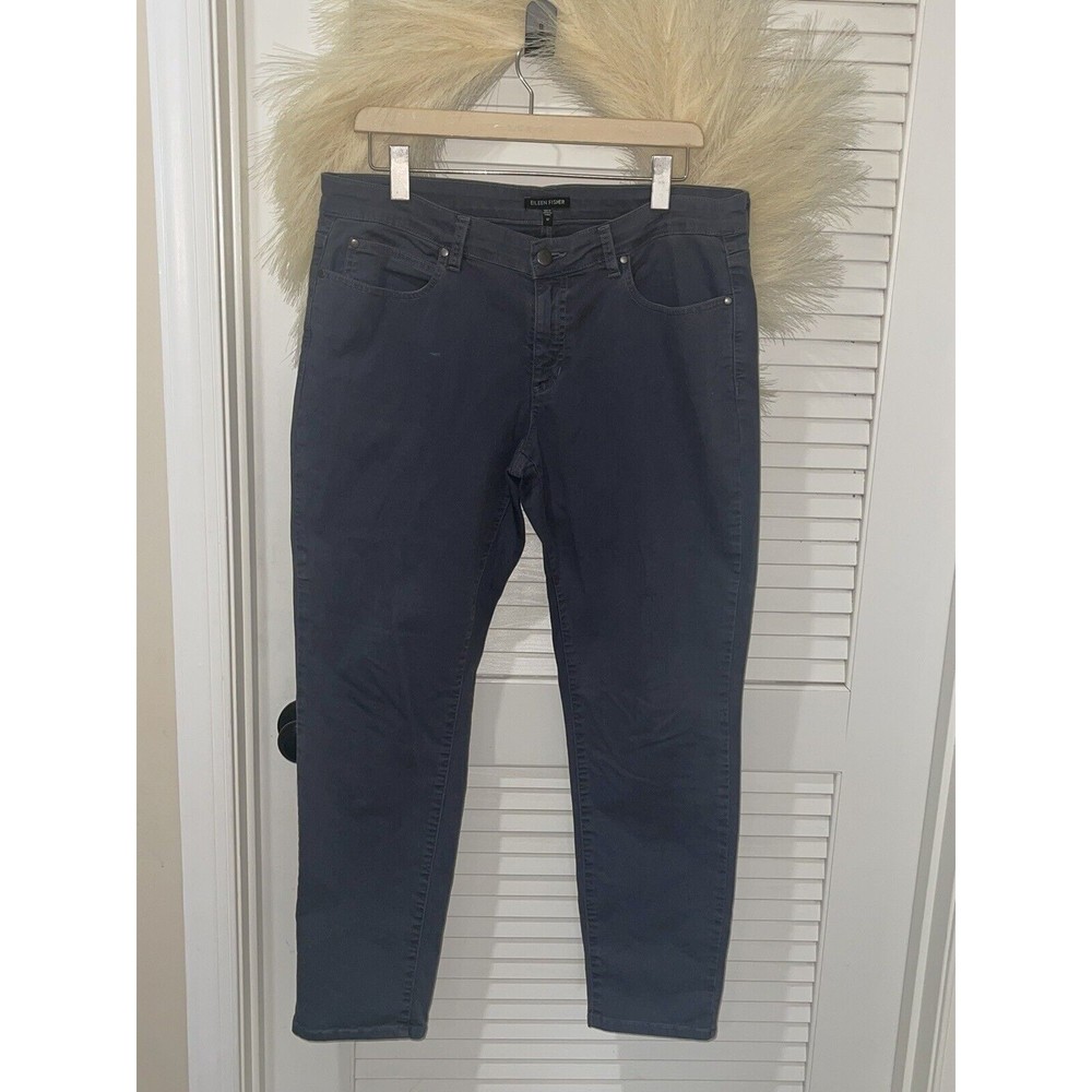 Eileen Fisher Women's Size 12 Stretch Organic Cotton Carbon Slim Jeans ($178)